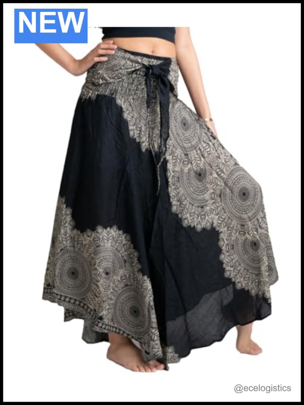 Boho Maxi Skirt High Waist Rayon